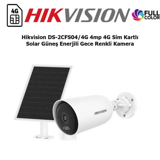 Hikvision DS-2CFS04 4MP 4G solar gece renkli güvenlik kamerası